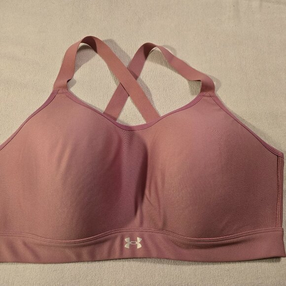 Under Armour 2X 2XL Dusty Rose Pink Continuum Mid Sports Bra GUC Women Supportiv - Picture 1 of 13
